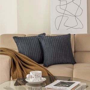 Striped velvet pillow covers